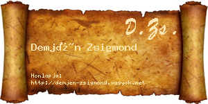Demjén Zsigmond névjegykártya